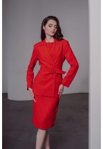 Червоний елегантний жакет із поясом