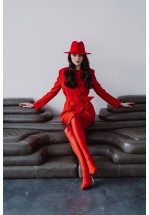 Червоний елегантний жакет із поясом