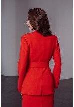 Червоний елегантний жакет із поясом