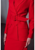 Червоний елегантний жакет із поясом