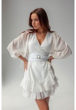 Біла коктейльна коротка сукня