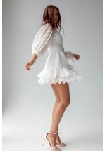 Біла коктейльна коротка сукня