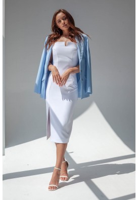 Білий сарафан довжини міді