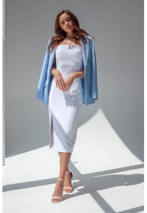 Білий сарафан довжини міді