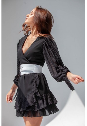 Чорна легка сукня міні