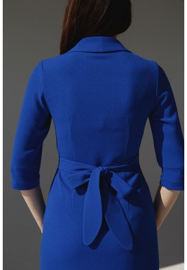 Ділова сукня довжини міді синього кольору