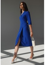 Ділова сукня довжини міді синього кольору