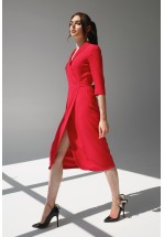 Червона сукня міді на запах