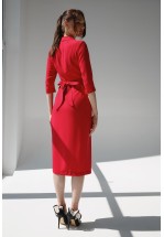 Червона сукня міді на запах