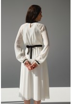 Молочна шифонова жіноча сукня