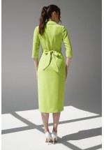 Яскраво-жовта сукня міді на запах