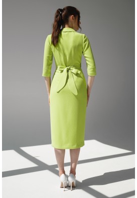 Яскраво-жовта сукня міді на запах