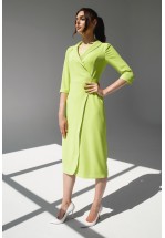 Яскраво-жовта сукня міді на запах
