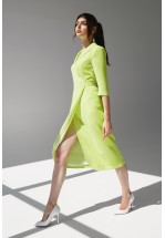 Яскраво-жовта сукня міді на запах