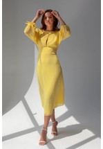 Жовта шифонова сукня з відкритою спиною