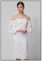 Шикарна сукня зі спущеними рукавами