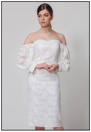 Шикарна сукня зі спущеними рукавами