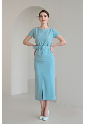 Подовжена міді спідниця з розрізом спереду