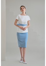 Блакитна класична спідниця