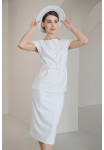 Класичний подовжений топ білого кольору