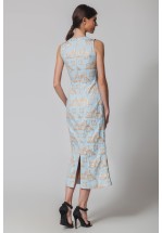 Жаккардова сукня міді