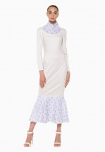 Замшева сукня з жаккардом