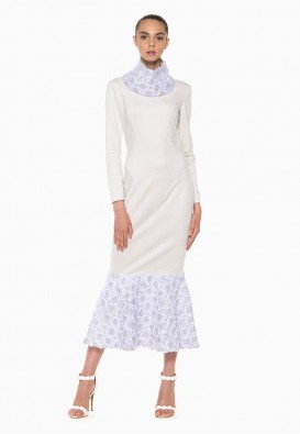 Замшева сукня з жаккардом