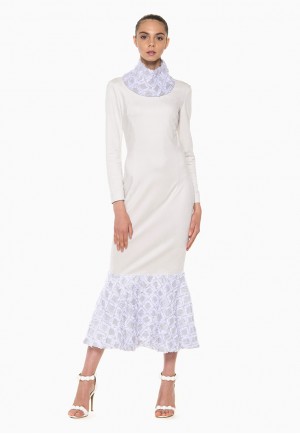 Замшева сукня з жаккардом