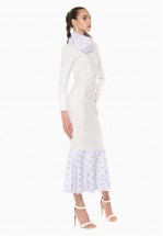 Замшева сукня з жаккардом