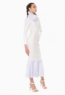 Замшева сукня з жаккардом