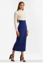 Спідниця міді синього кольору
