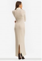 Довга тепла сукня в молочному кольорі