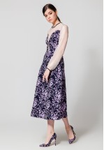 Вечірня сукня міді з жаккарду