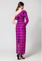 Вечірня довга сукня з воланом