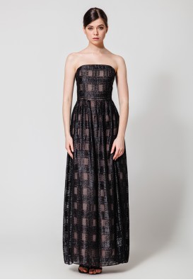 Вечернее черное платье-бюстье