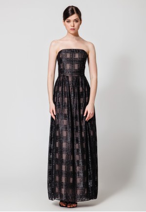 Вечернее черное платье-бюстье