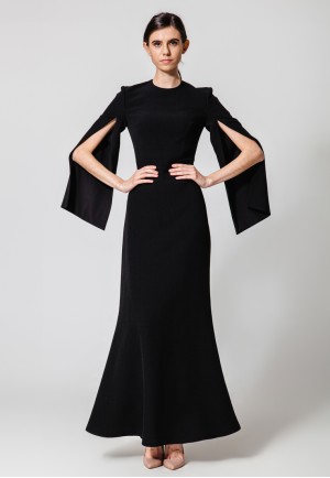 Вечірня чорна довга сукня