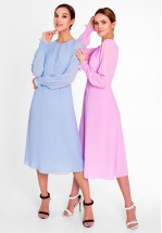 Шифонова сукня в рожевому кольорі