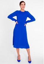Синя шифонова сукня міді