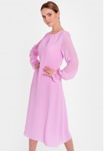 Шифонова сукня в рожевому кольорі