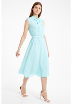 Летнее мятное платье миди