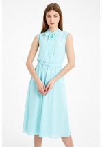 Летнее мятное платье миди