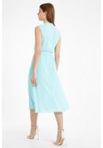 Летнее мятное платье миди