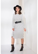 Стильна сукня міді у смужку