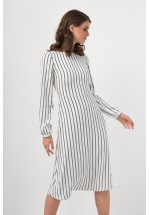 Стильна сукня міді у смужку