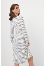 Стильна сукня міді у смужку