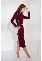 Трикотажна сукня міді в бордовому кольорі