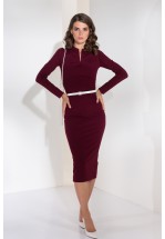 Трикотажна сукня міді в бордовому кольорі