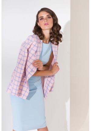 Рожевий жакет в клітинку