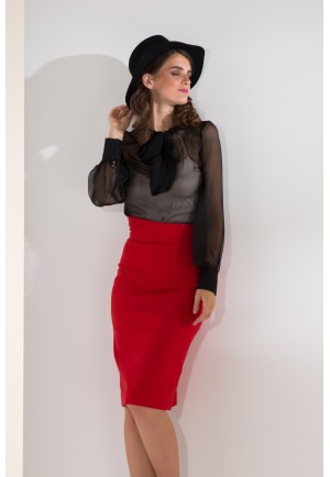 Шифоновая чорна блузка